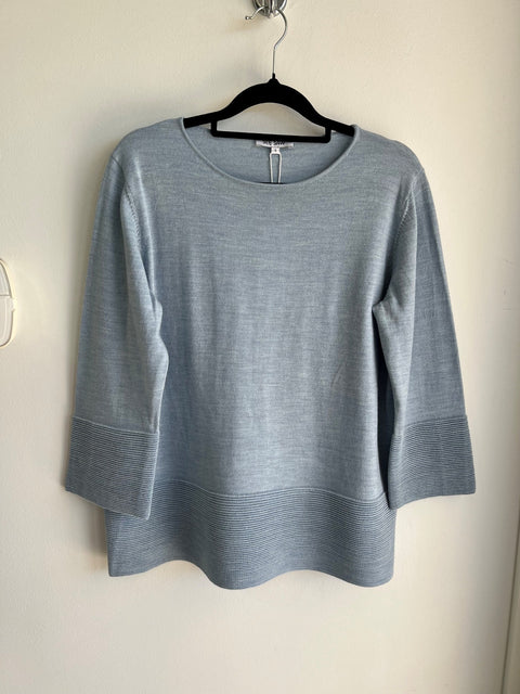 SEE SAW - Sky Blue 7/8 Rib Sleeve Sweater - SS181