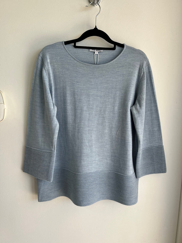 SEE SAW - Sky Blue 7/8 Rib Sleeve Sweater - SS181
