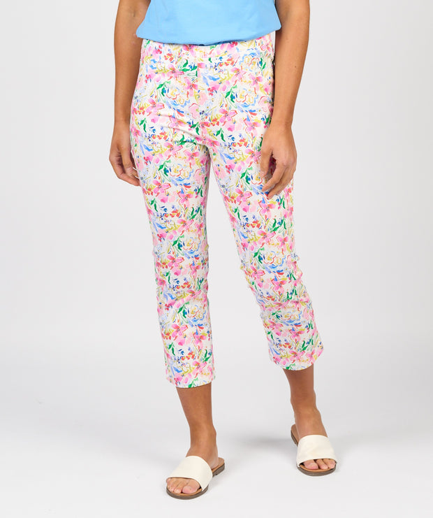 VASSALLI - Porto Printed Slim Leg 7/8 Lightweight Pull On - 274LW