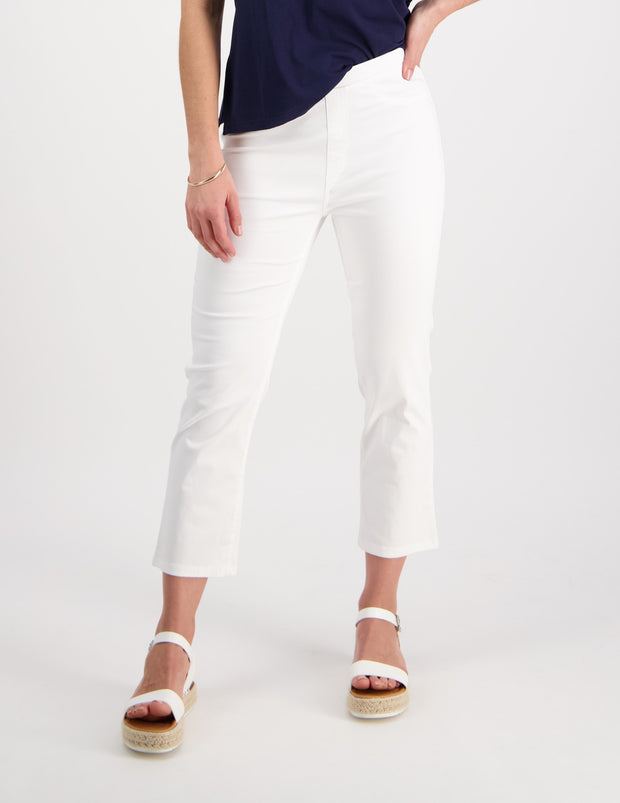 VASSALLI - White Slim Leg 7/8 Lightweight Pull On - 274LW