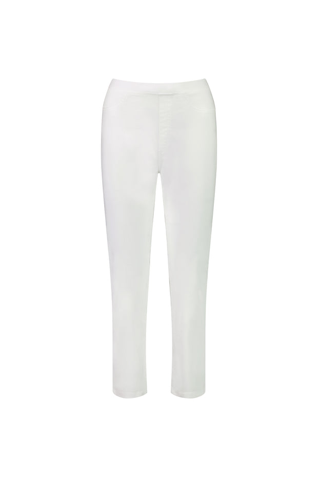 VASSALLI - White Slim Leg 7/8 Lightweight Pull On - 274LW