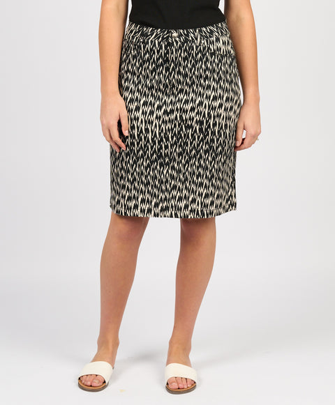 VASSALLI - Beau Printed Lightweight Skirt with Centre Back Vent - 372AV