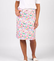 VASSALLI - Porto Printed Lightweight Skirt with Centre Back Vent - 372AV