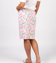 VASSALLI - Porto Printed Lightweight Skirt with Centre Back Vent - 372AV