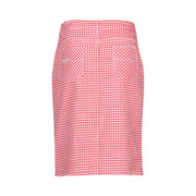 VASSALLI - Red Gingham Printed Lightweight Skirt with Centre Back Vent - 372AV