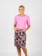 VASSALLI - Willa Printed Lightweight Skirt with Centre Back Vent - 372AV