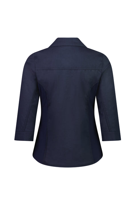 VASSALLI - Ink Plain Button Up Shirt with Rib Panels - 4032