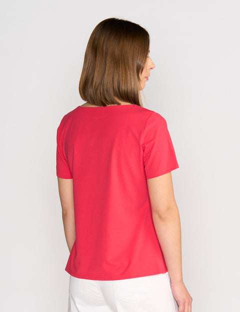 VASSALLI - Cherry Boat Neck Top - 4489