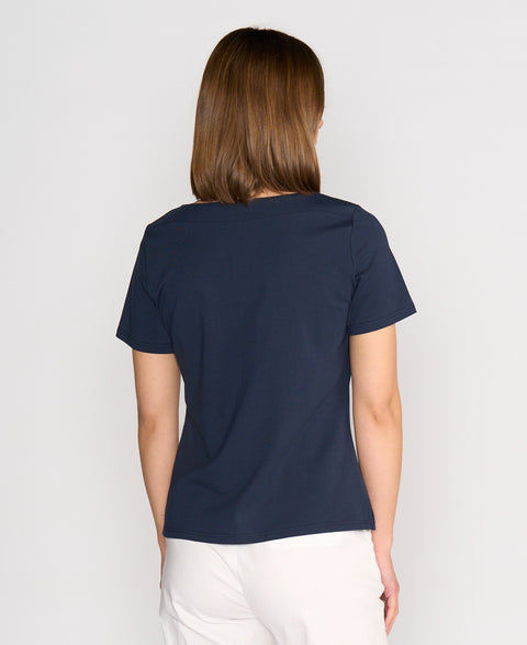 VASSALLI - Ink Boat Neck Top - 4489
