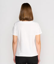 VASSALLI - White Boat Neck Top - 4489