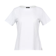 VASSALLI - White Boat Neck Top - 4489