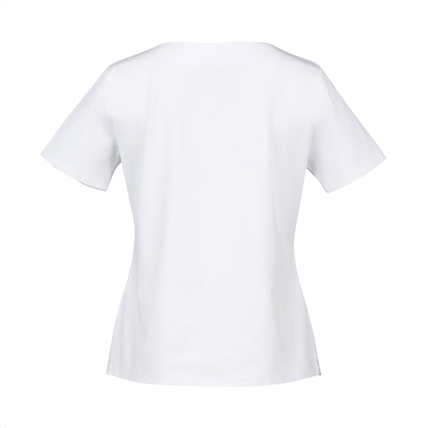 VASSALLI - White Boat Neck Top - 4489