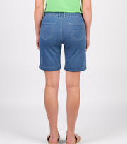 VASSALLI - Blue Hue Denim Slim Leg Above Knee Short - 5775A