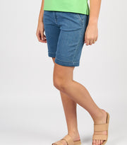 VASSALLI - Blue Hue Denim Slim Leg Above Knee Short - 5775A