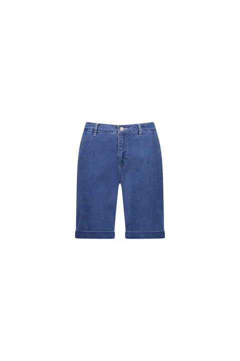VASSALLI - Blue Hue Denim Slim Leg Above Knee Short - 5775A