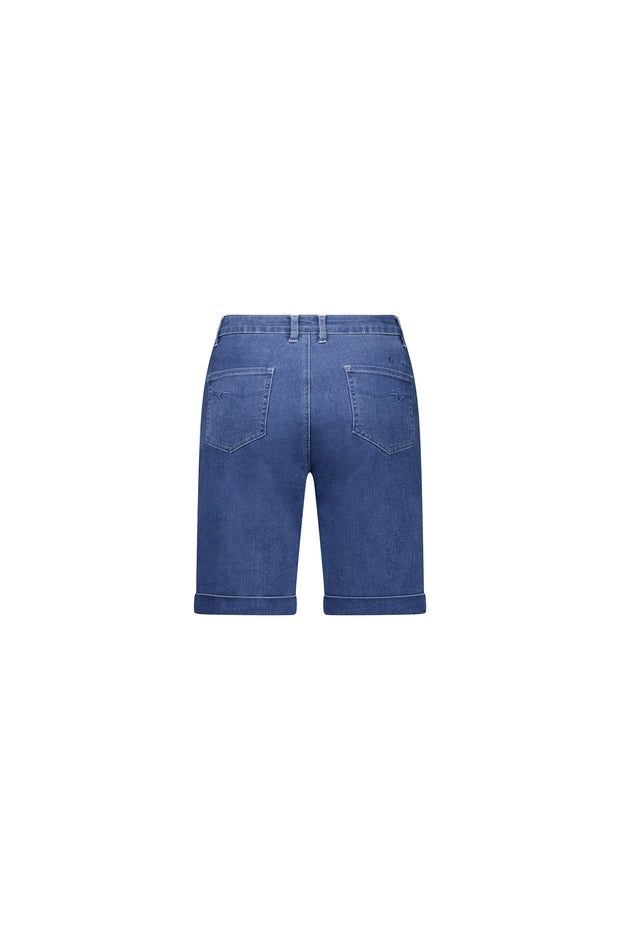 VASSALLI - Blue Hue Denim Slim Leg Above Knee Short - 5775A