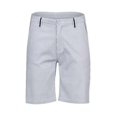 VASSALLI - Ink/White Stripe Slim Leg Above Knee Short with Contrast Trim - 5998