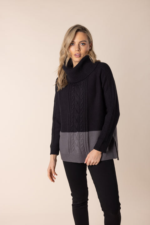 TWO T'S - Two Tone Roll Neck - 2315