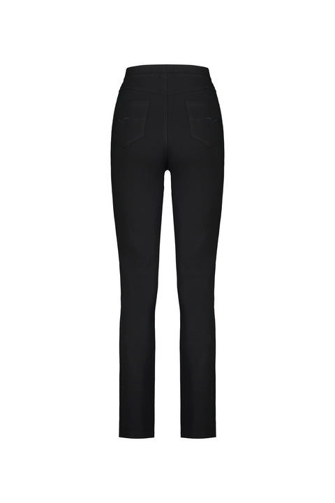 VASSALLI - Black Slim Leg Full Length Ponti Pull On - 234