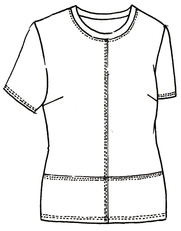 PAULA RYAN ESSENTIALS - Easy Fit Short Sleeve Panel Front Top - 5719