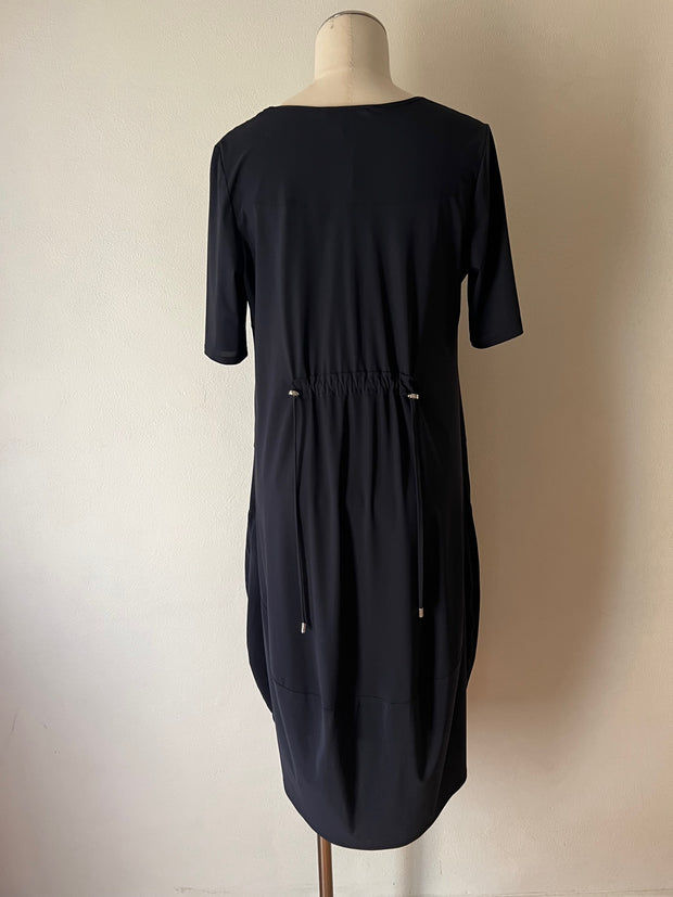 PAULA RYAN - Scoop Neck Short Sleeve Tulip Hem Dress - 8697