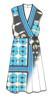 PAULA RYAN - Foulard Print Wrap Dress - 8737