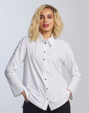 PAULA RYAN - Rouched Sleeve Shirt - 8826