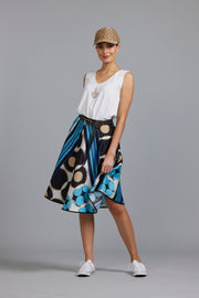 PAULA RYAN - Foulard Print Skirt - 8734