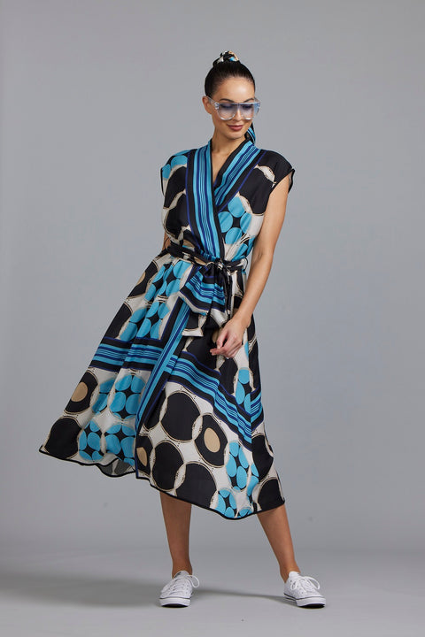 PAULA RYAN - Foulard Print Wrap Dress - 8737