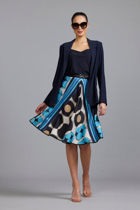 PAULA RYAN - Foulard Print Skirt - 8734